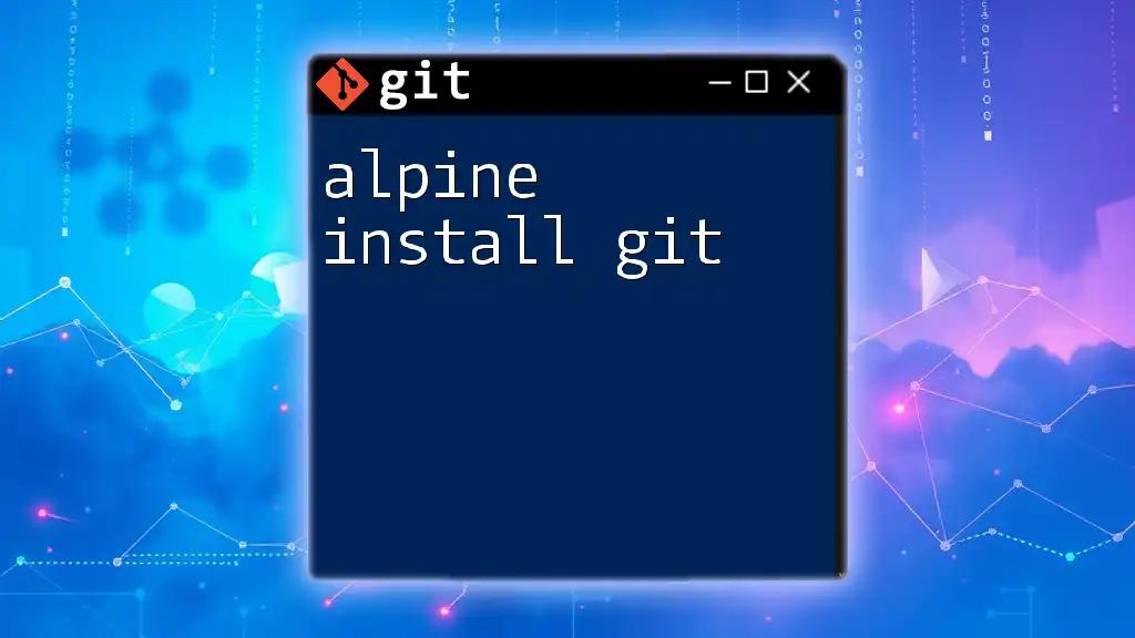 Alpine Install Git: A Quick Guide to Get You Started