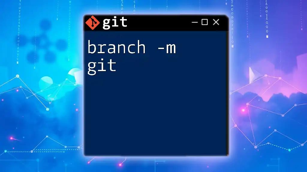 Mastering Branch -m Git: Rename Your Git Branch Smoothly