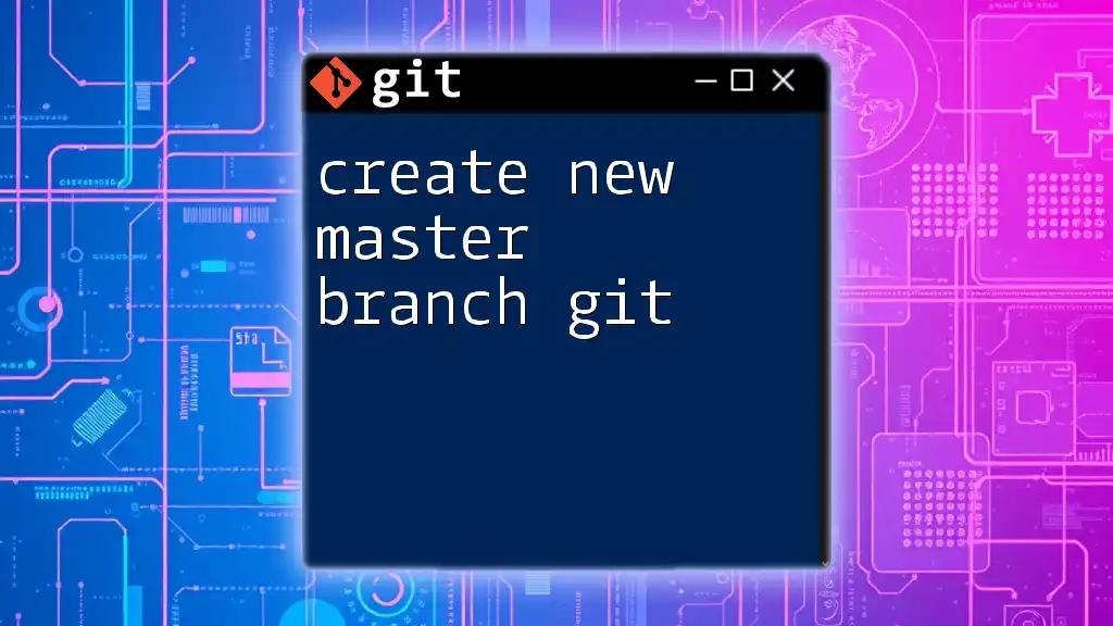 Create New Master Branch in Git: A Simple Guide