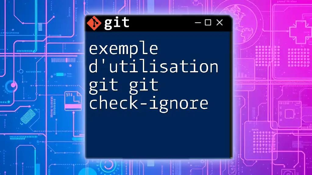 Exemple D'utilisation Git Git Check-Ignore in Action