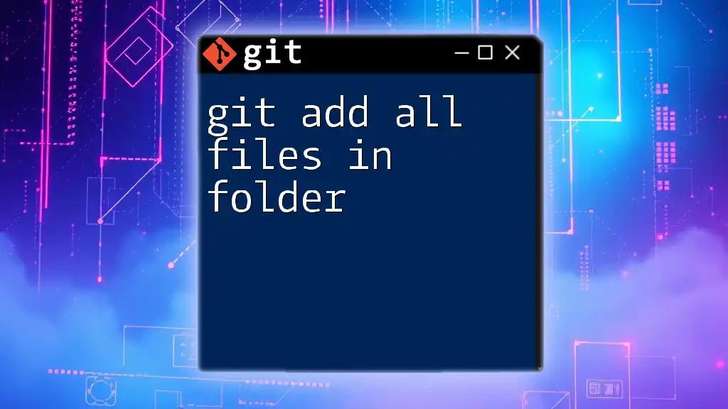 Mastering Git Add All Files in Folder: A Quick Guide