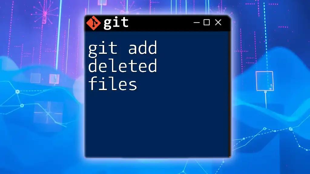 git Add Deleted Files: A Simple Guide to Recovery