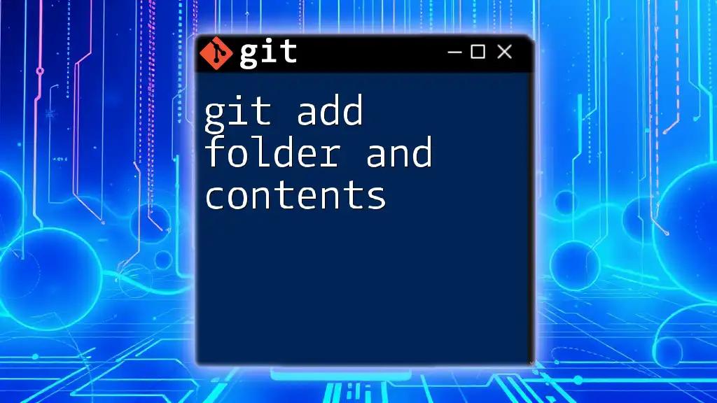 Git Add Folder and Contents: A Quick Guide