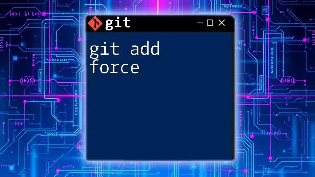 Mastering Git Add Force: A Quick Command Guide