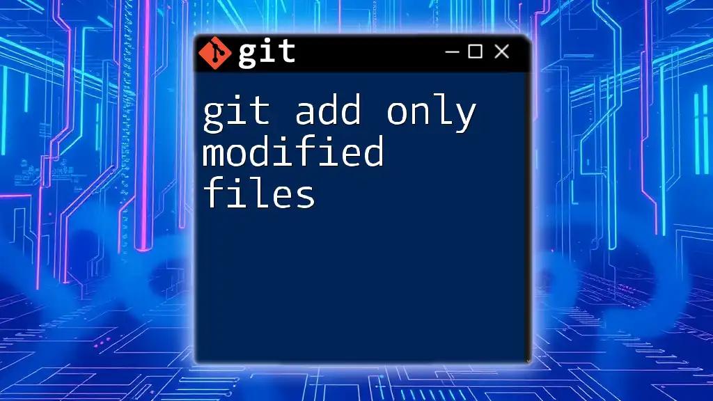 Git Add Only Modified Files: A Quick Guide