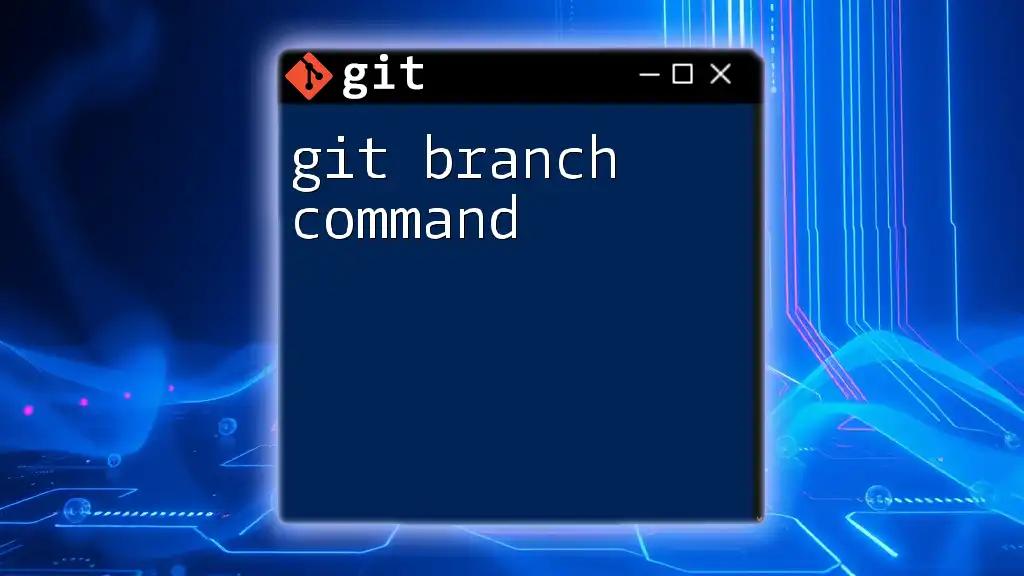 Mastering the Git Branch Command in a Snap