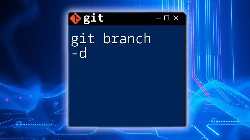 Mastering Git Branch -d: Deleting Branches Easily