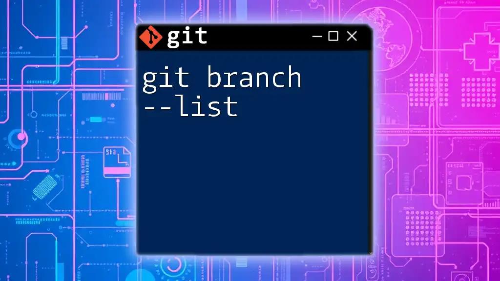 Mastering Git Branch --List: Your Quick Reference Guide