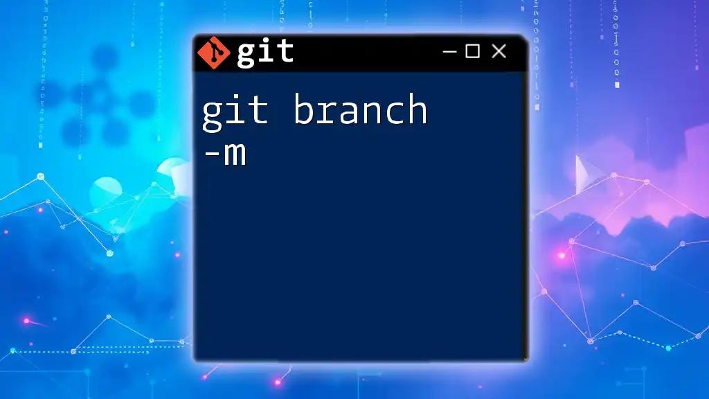 Mastering Git Branch -m: Rename Branches with Ease