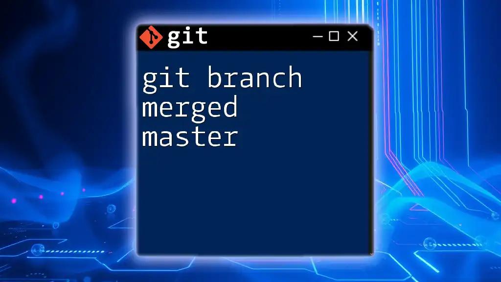 git Branch Merged Master: A Quick Reference Guide