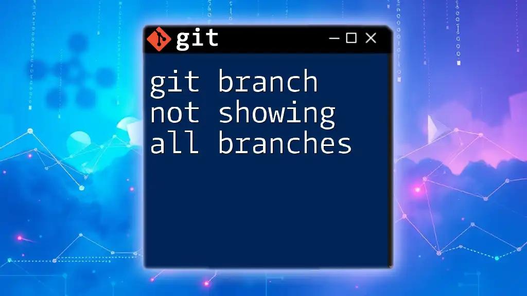 Git Branch Not Showing All Branches: Quick Fix Guide