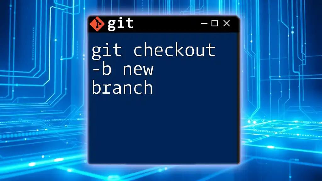 Mastering Git Checkout -b New Branch for Easy Branching