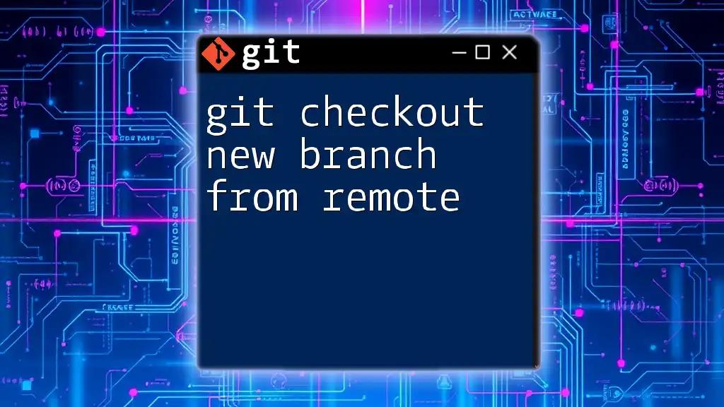 Git Checkout New Branch from Remote: A Quick Guide