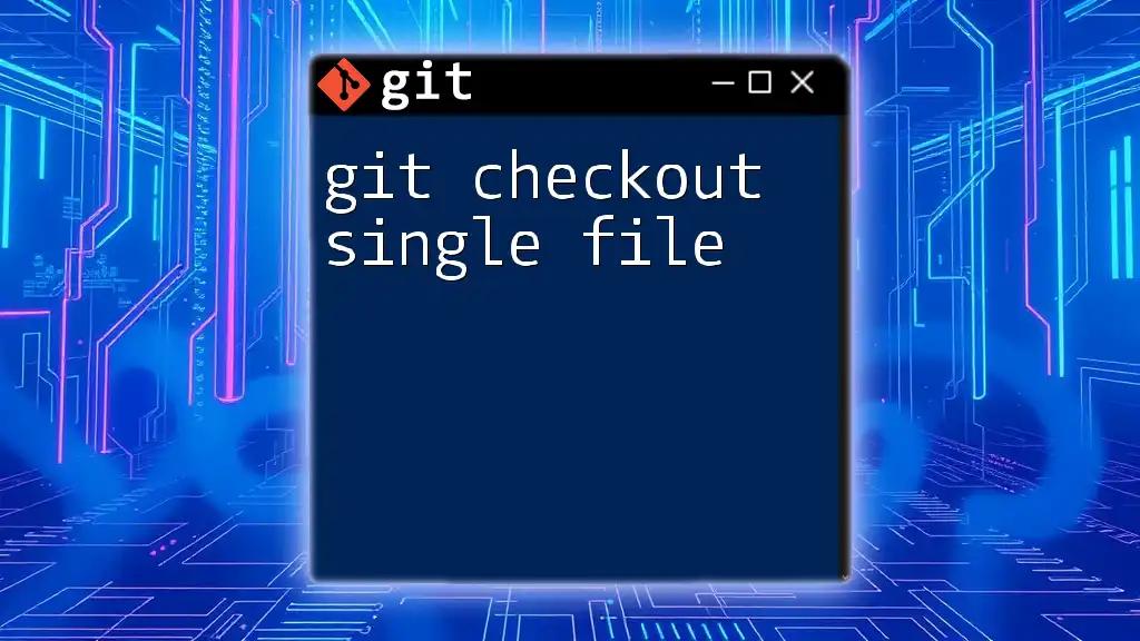 git Checkout Single File: A Quick Guide to Mastery