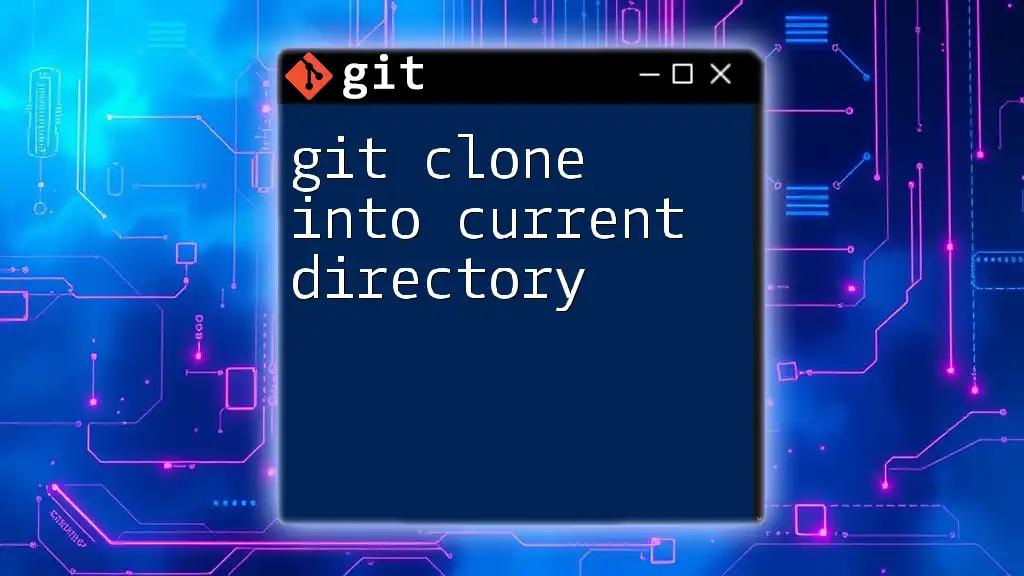 Git Clone Into Current Directory: A Quick Guide