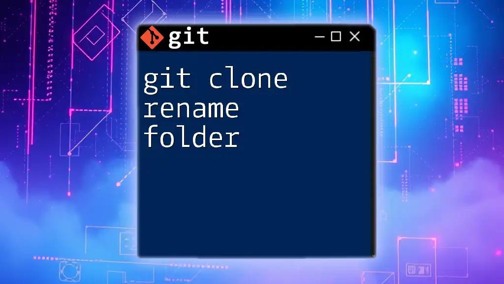 Git Clone Rename Folder: A Quick Guide