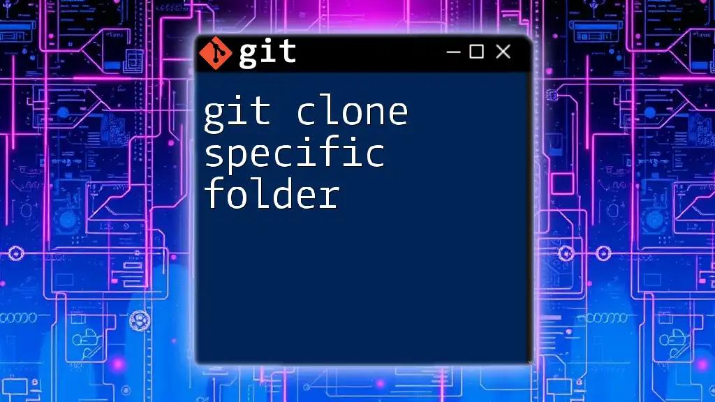 Git Clone Specific Folder: A Quick Guide