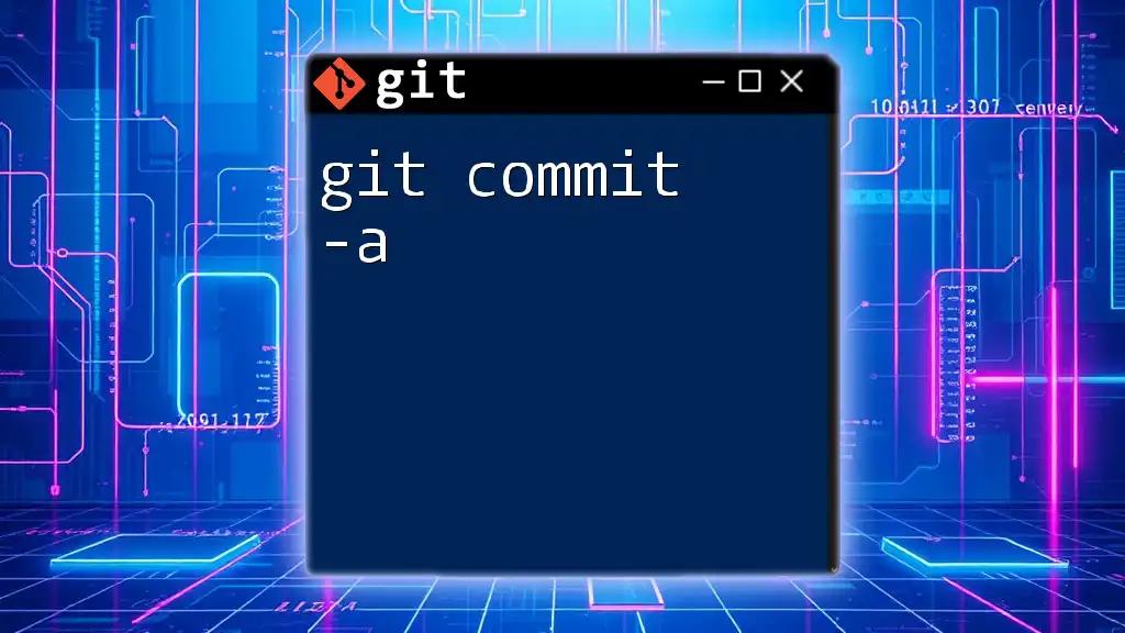 Mastering Git Commit -a: Your Quick Reference Guide