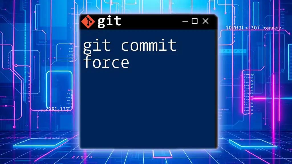 Mastering Git Commit Force: A Quick Guide