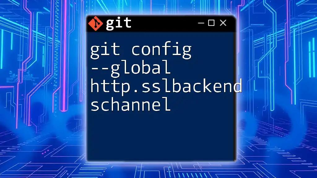 Mastering Git Config: Set SSL Backend to SChannel