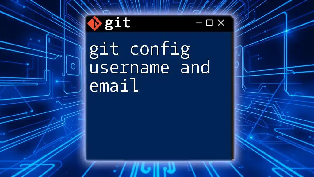 git Config Username and Email: A Quick Guide