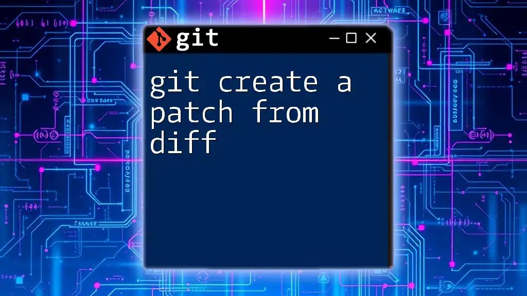 Git Create a Patch from Diff: A Simple Guide