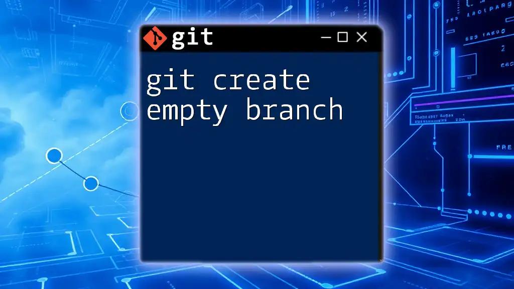 Git Create Empty Branch: A Quick Guide to Branching