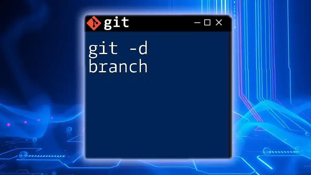 Mastering Git -d Branch: A Quick Command Guide