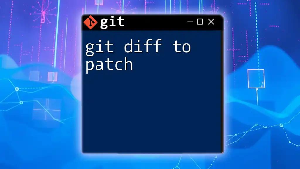 Mastering Git Diff to Patch: A Quick Guide