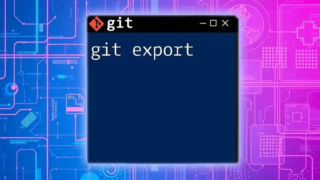 Mastering Git Export: Quick Guide to Streamline Your Workflow