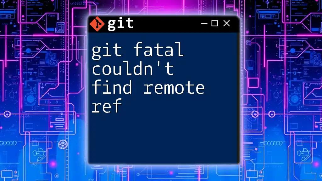 Understanding Git Fatal Couldn't Find Remote Ref Instruction