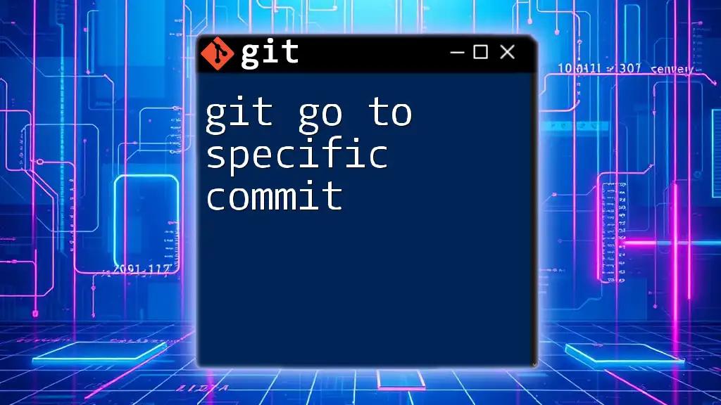 Git: Go to Specific Commit with Ease