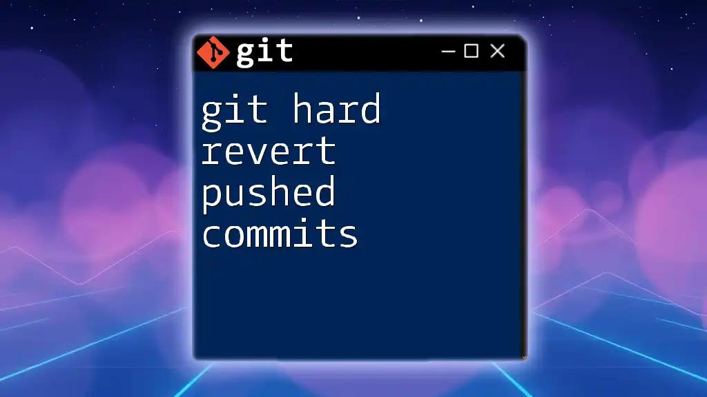 Git Hard Revert Pushed Commits: Mastering the Undo Command