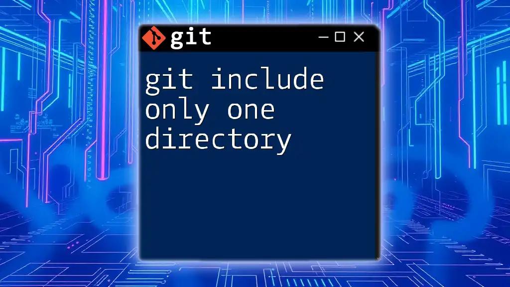 Git Include Only One Directory: A Simple Guide