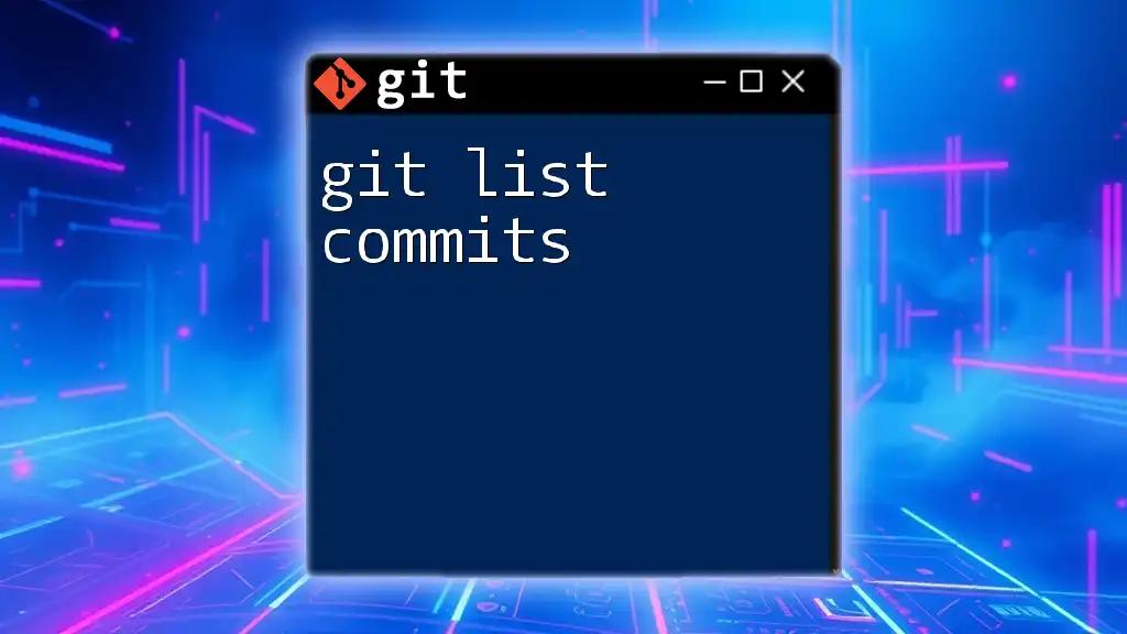 Mastering Git List Commits: Quick Tips for Success