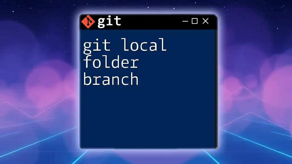 Mastering Git Local Folder Branch: A Quick Guide