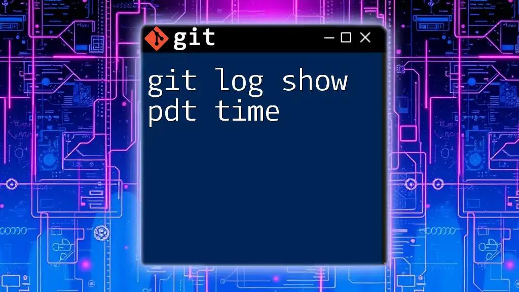 git Log Show PDT Time: A Quick Guide