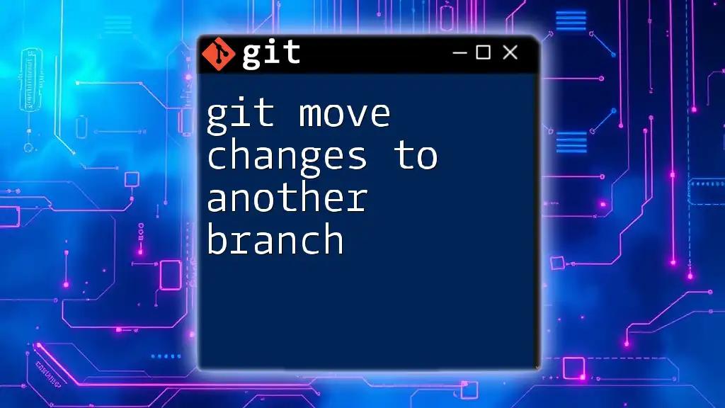 Git Move Changes to Another Branch: A Quick Guide