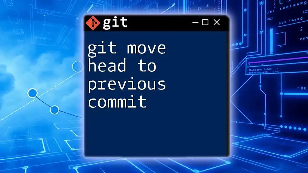 Git Move Head to Previous Commit: A Quick Guide