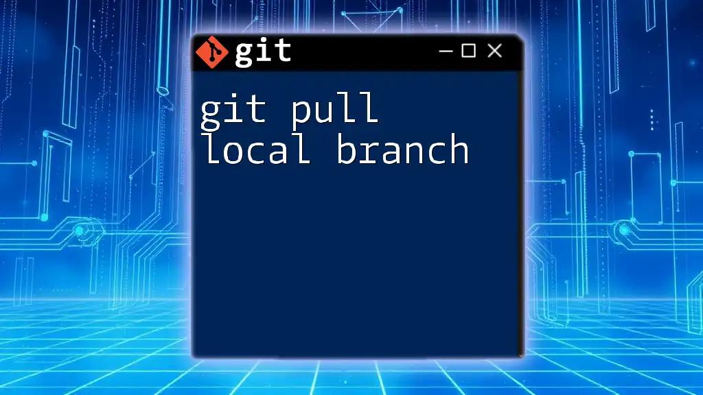 Effortlessly Git Pull Local Branch: A Quick Guide