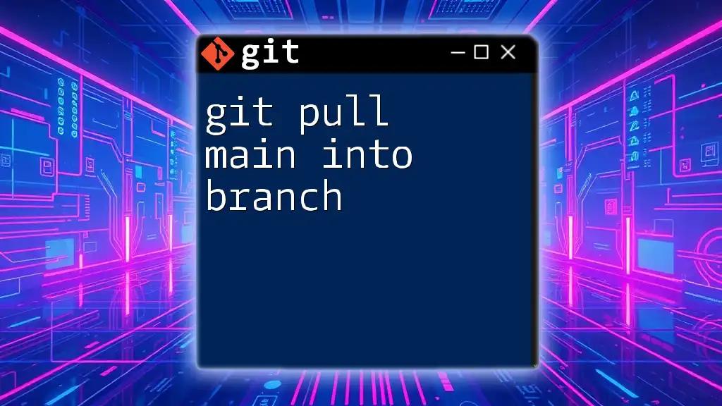 git Pull Main Into Branch: A Quick Guide