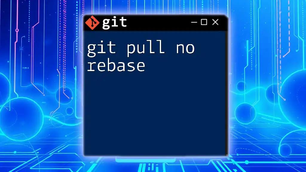 Mastering Git Pull No Rebase: A Quick Guide