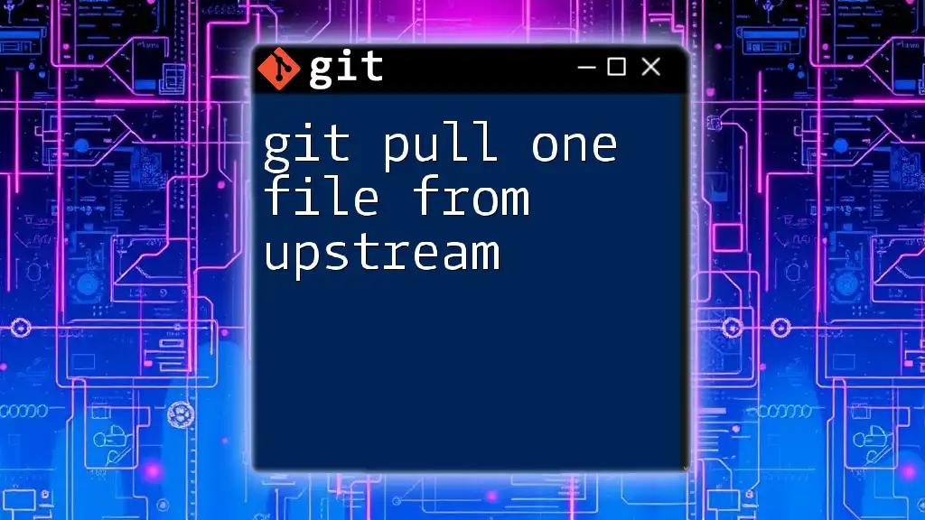 Git Pull One File from Upstream: A Quick Guide