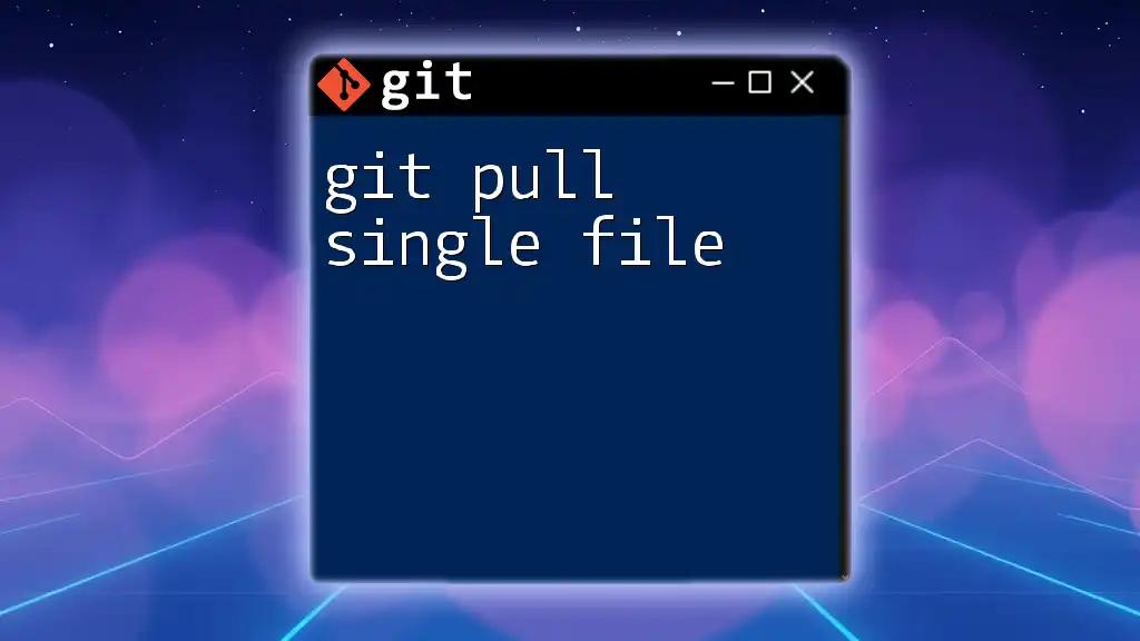 Git Pull Single File: A Quick Guide to Precision Code Updates