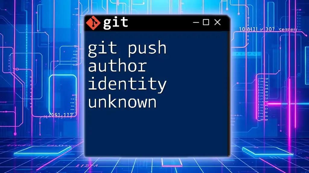 Resolving Git Push Author Identity Unknown Error