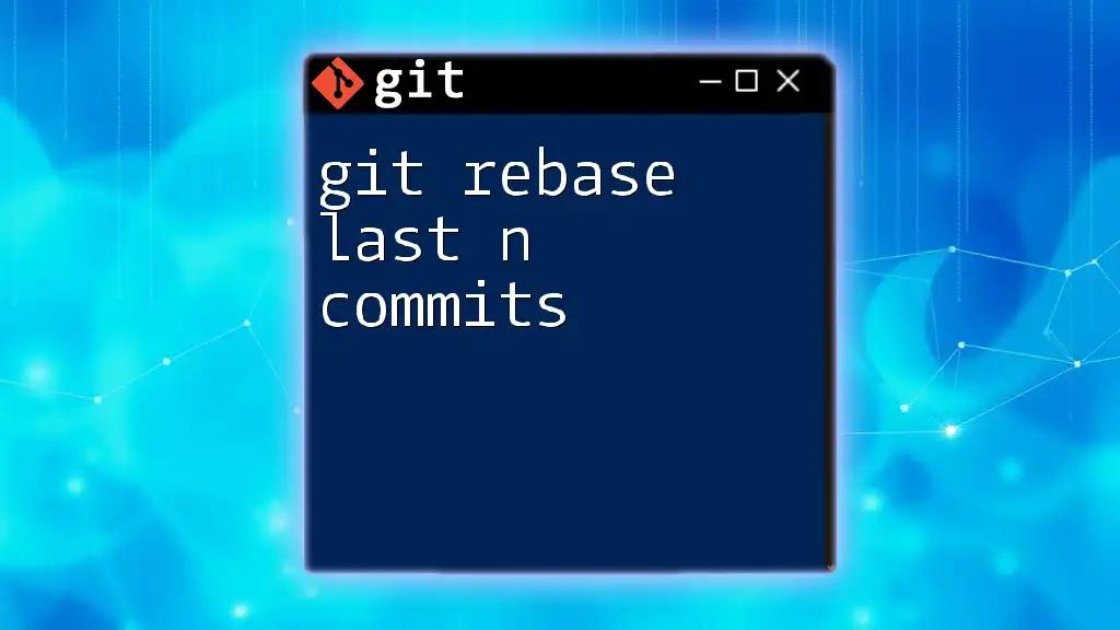 Git Rebase Last N Commits: A Quick Guide