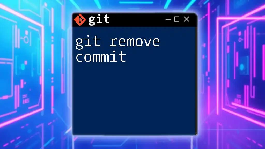 git Remove Commit: A Quick Guide to Undoing Changes