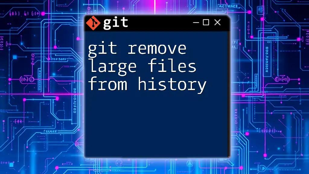 Git Remove Large Files from History: A Quick Guide