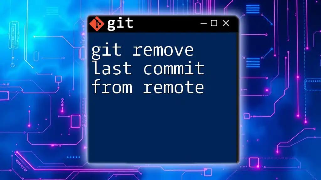 git Remove Last Commit from Remote: A Simple Guide