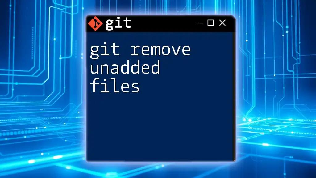 Git Remove Unadded Files: A Quick Guide to Clean Up